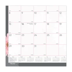 Hot 12-Month (Jan to Dec): 2026 22 in. x 17 in. Pink Daisy Artwork Monthly Desk Pad Calendar - Pink/White Sheets, Black Binding Calendars & Planners