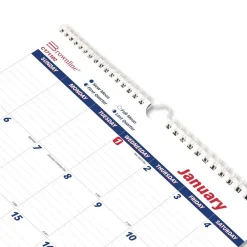Best 12-Month (Jan to Dec): 2026 8 in. x 11 in. One Month Per Page Twin-Wirebound Wall Calendar - White/Blue Sheets Calendars & Planners