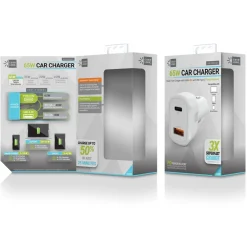 New 60 Watts Two 3 A Ports PD Car Charger - White Office Electronics & Batteries