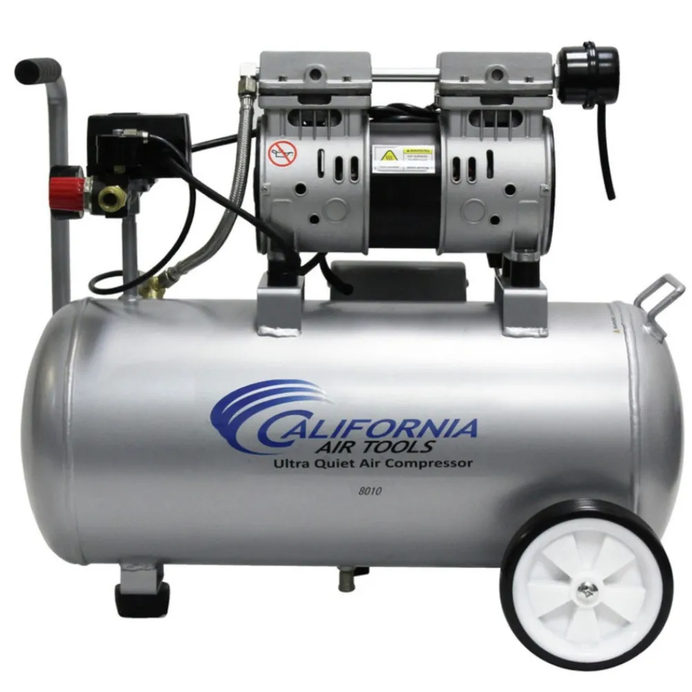 Hot 8010 1 HP 8 Gallon Ultra Quiet and Oil-Free Steel Tank Wheelbarrow Air Compressor Air Compressors