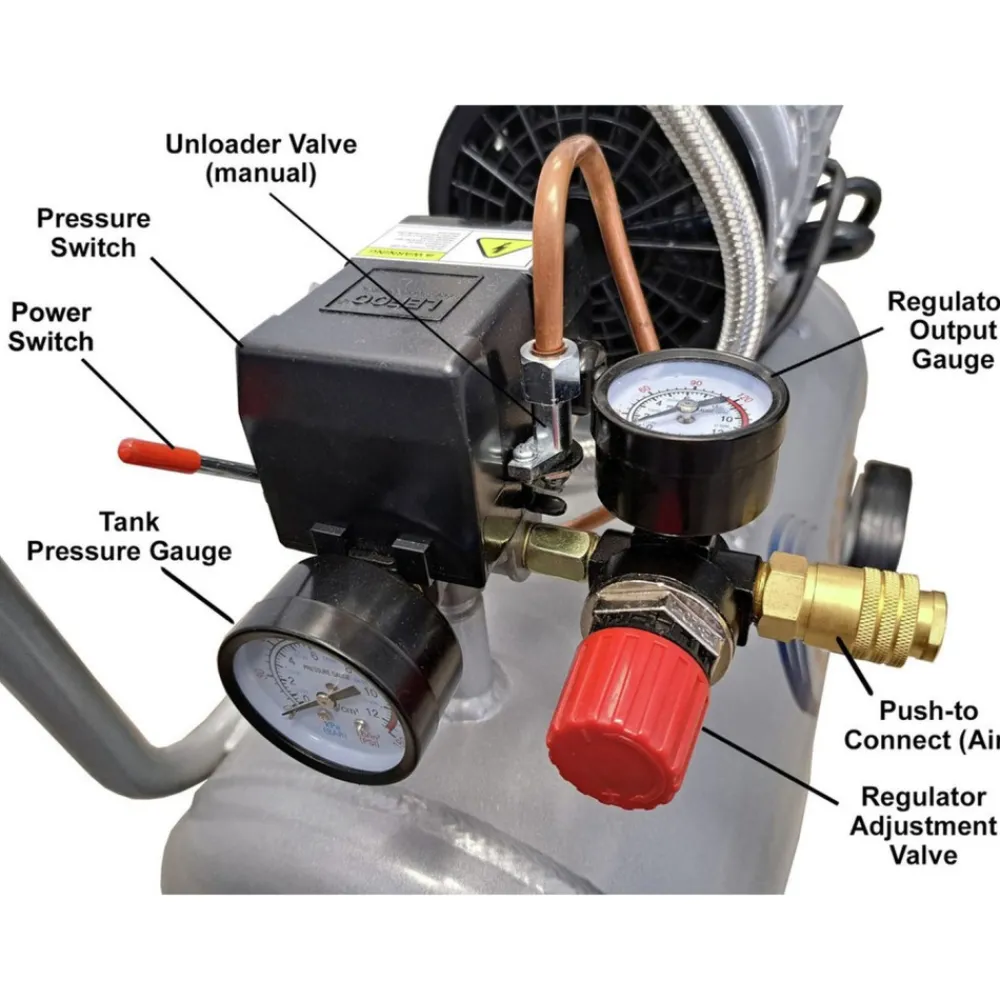 Hot 8010 1 HP 8 Gallon Ultra Quiet and Oil-Free Steel Tank Wheelbarrow Air Compressor Air Compressors