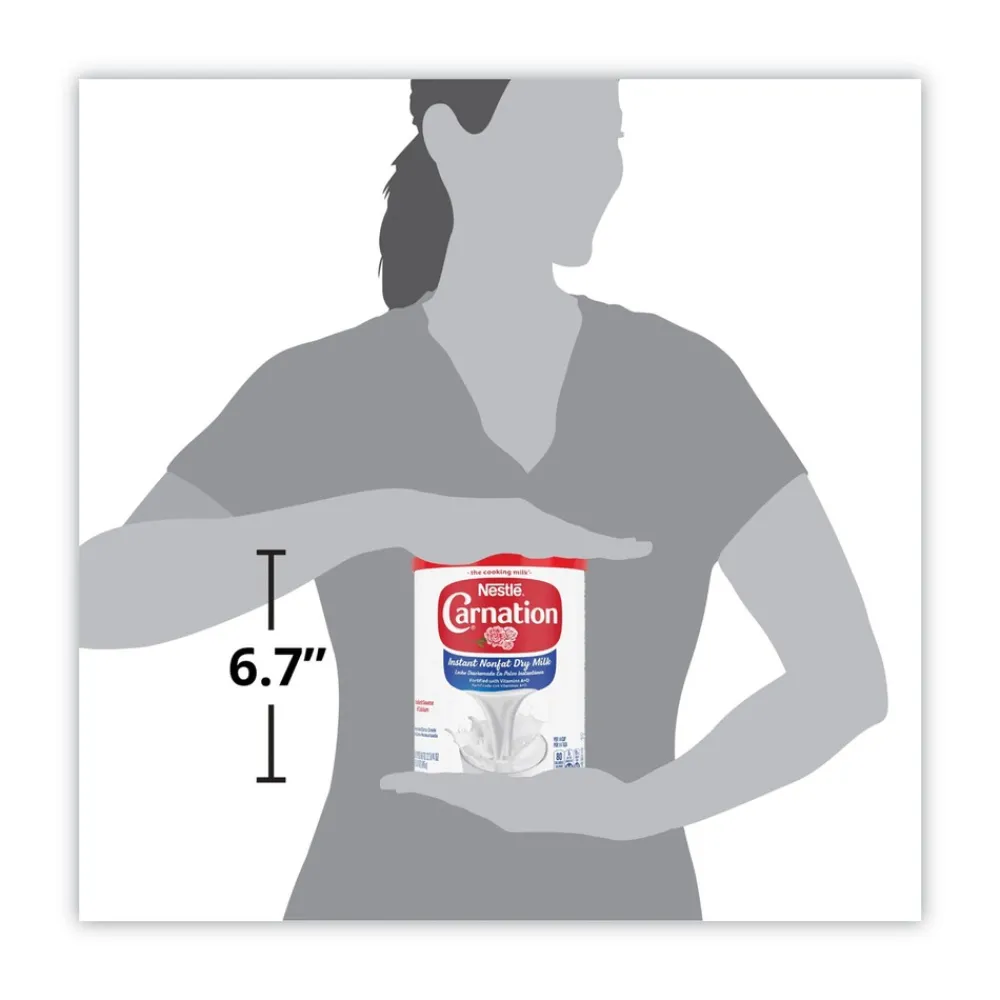 New 22.75 oz Canister Instant Nonfat Dry Milk - Unsweetened (4/Carton) Food And Snacks