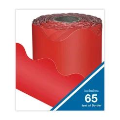 Sale 2.25 in. x 65 ft. Rolled Scalloped Borders - Red Arts & Crafts Supplies