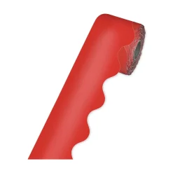 Sale 2.25 in. x 65 ft. Rolled Scalloped Borders - Red Arts & Crafts Supplies