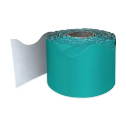 Best 2.25 in. x 65 ft. Rolled Scalloped Borders - Teal Arts & Crafts Supplies