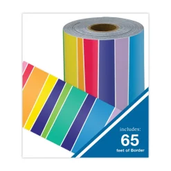 2.25 in. x 65 ft. Rolled Straight Borders - Multicolor Arts & Crafts Supplies