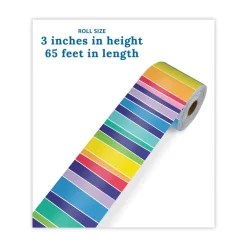 2.25 in. x 65 ft. Rolled Straight Borders - Multicolor Arts & Crafts Supplies