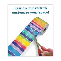 2.25 in. x 65 ft. Rolled Straight Borders - Multicolor Arts & Crafts Supplies