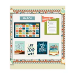 Outlet 123-Piece 23 in. x 13 in. Let's Explore Calendar Bulletin Board Set - Multicolor Calendars & Planners