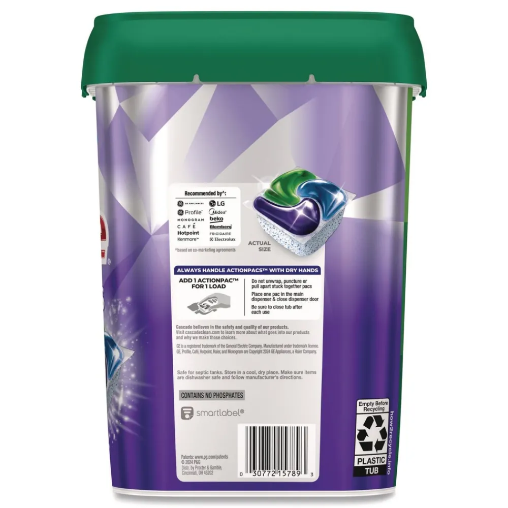 Online Platinum Plus 28.4 oz. Tub ActionPacs Dishwasher Detergent Pods - Fresh Scent (3/Carton) Cleaning & Janitorial Supplies