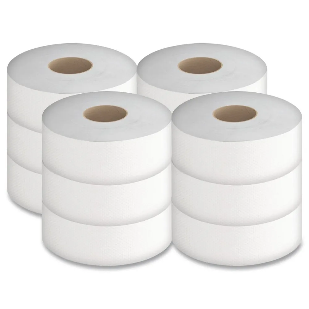 New 3.3 in. x 2000 ft. 1-Ply Septic-Safe Select Jumbo Bath Tissue - White (12 Rolls/Carton) Cleaning & Janitorial Supplies