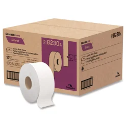 Online 3.3 in. x 750 ft. 2-Ply Septic Safe Select Jumbo Bath Tissue - White (12/Carton) Cleaning & Janitorial Supplies
