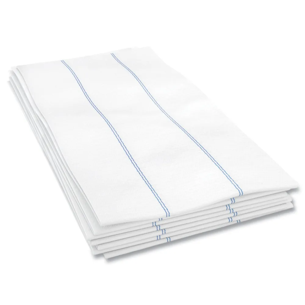 Outlet 13 in. x 24.25 in. 1/4 Fold Tuff-Job Foodservice Towels - White/Blue (72/Carton) Cleaning & Janitorial Supplies