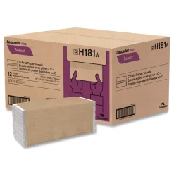 Online 3.75 in. x 10 in. 1-Ply C-Fold Select Paper Towels - White (12 Packs/Carton) Cleaning & Janitorial Supplies
