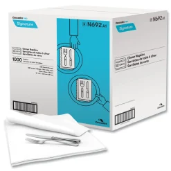 Best 15 in. x 15 in. 1-Ply Select Dinner Napkins - White (1000/Carton) Paper & Dispensers