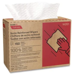 Online 9.25 in. x 12.5 in. 4-Ply Tuff-Job Scrim Reinforced Wipers - White (10 Boxes/Carton) Cleaning & Janitorial Supplies