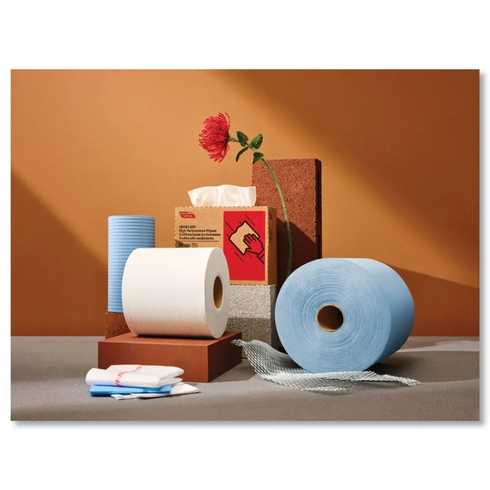 Sale 9.75 in. x 16.5 in. Tuff-Job Double Recrepe Wipers - White (8 Boxes/Carton) Cleaning & Janitorial Supplies