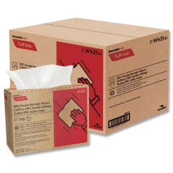Hot 9.25 in. x 12.5 in. Tuff-Job Double Recrepe Wipers - White (12/Carton) Paper & Dispensers