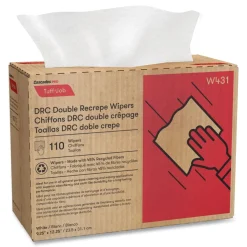 Hot 9.25 in. x 12.5 in. Tuff-Job Double Recrepe Wipers - White (12/Carton) Paper & Dispensers