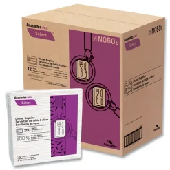 Outlet 15.5 x 16 1-Ply Select Dinner Napkins - White (12/Carton) Paper & Dispensers