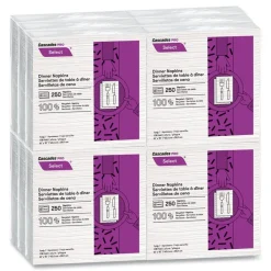Outlet 15.5 x 16 1-Ply Select Dinner Napkins - White (12/Carton) Paper & Dispensers