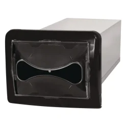 Online DN200 6.25 in. x 18 in. x 6.5 in. Tandem In-Counter Interfold Napkins Dispenser - Black Paper & Dispensers