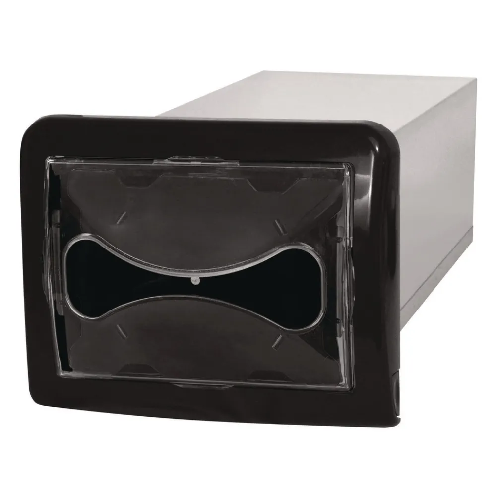 Online DN200 6.25 in. x 18 in. x 6.5 in. Tandem In-Counter Interfold Napkins Dispenser - Black Paper & Dispensers