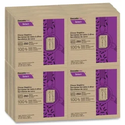 Discount N055 16 in. x 15.5 in. 1-Ply Select Dinner Napkins - Natural (12 Packs/Carton) Paper & Dispensers