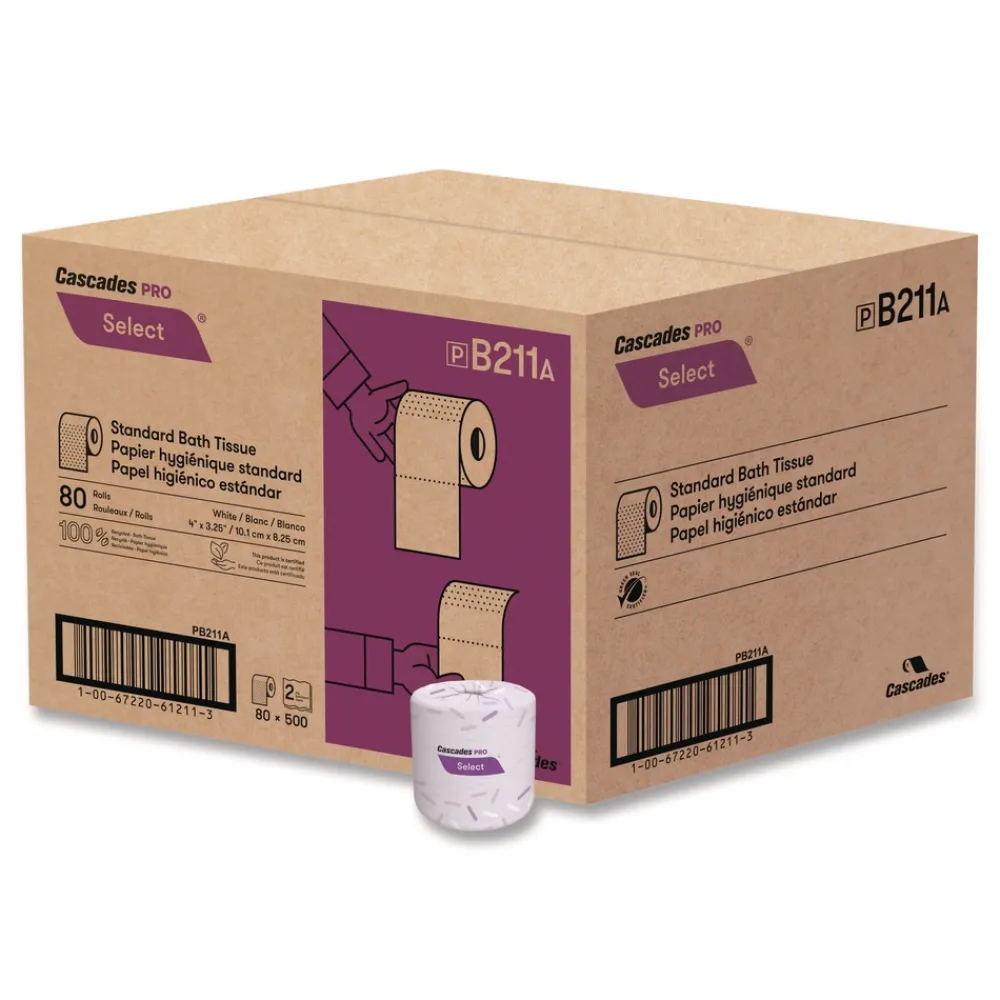 Sale 2-Ply Septic Safe Select Standard Bath Tissue - White (80 Rolls/Carton) Cleaning & Janitorial Supplies