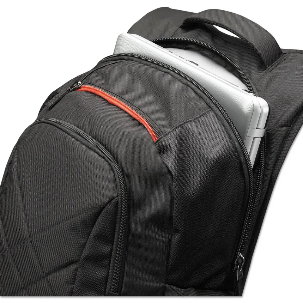 New 9.5 in. x 14 in. x 16.75 in. Polyester Laptop Backpack for 16 in. Laptops - Black Office Accessories