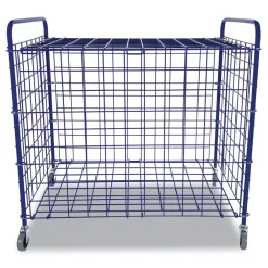 Discount 37 in. x 22 in. x 20 in. 24-Ball Capacity Metal Lockable Ball Storage Cart - Blue Outdoor Games|Toys