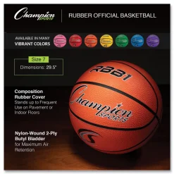 Clearance No. 7 Official Size Rubber Sports Ball For Basketball - Orange Toys