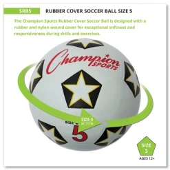 Outlet No. 5 Size Rubber Sports Ball For Soccer - White/Black Toys