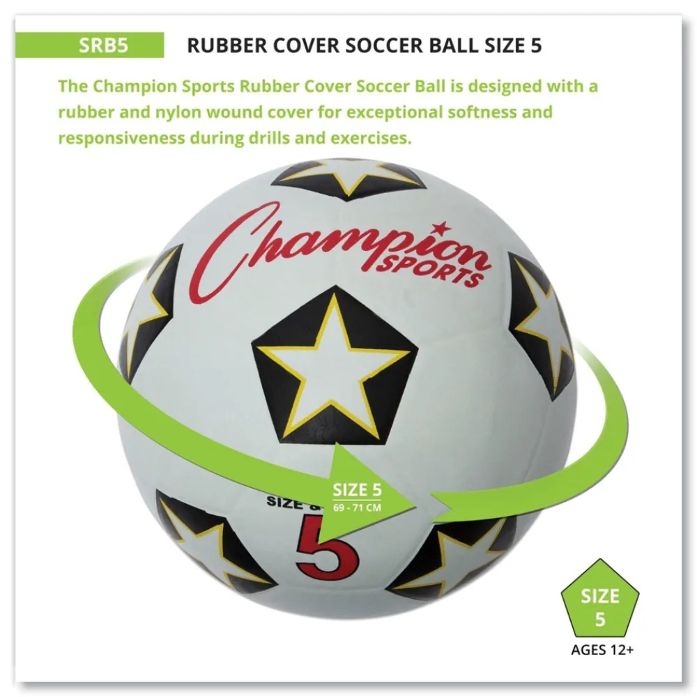Outlet No. 5 Size Rubber Sports Ball For Soccer - White/Black Toys
