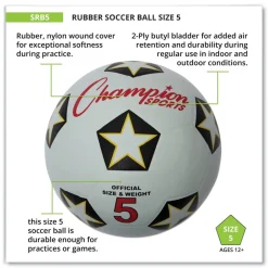 Outlet No. 5 Size Rubber Sports Ball For Soccer - White/Black Toys