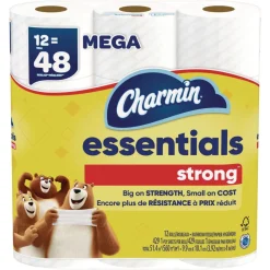 Outlet Essentials Strong 1-Ply Septic Safe Bathroom Tissue - White (4/Carton) Cleaning & Janitorial Supplies