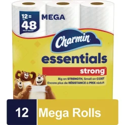 Outlet Essentials Strong 1-Ply Septic Safe Bathroom Tissue - White (4/Carton) Cleaning & Janitorial Supplies