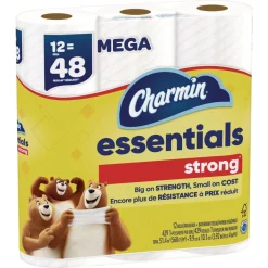 Outlet Essentials Strong 1-Ply Septic Safe Bathroom Tissue - White (4/Carton) Cleaning & Janitorial Supplies