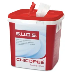 Discount 7.5 in. x 7.5 in. x 8 in. S.U.D.S Bucket with Lid - Red/White (6/Carton) Cleaning & Janitorial Supplies