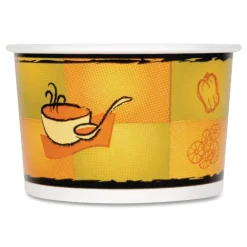 Online 70408 8 oz. - 10 oz. Streetside Paper Food Container with Plastic Lid (250/Carton) Tabletop And Serveware