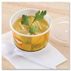 Online 70408 8 oz. - 10 oz. Streetside Paper Food Container with Plastic Lid (250/Carton) Tabletop And Serveware