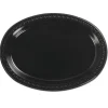 Sale 8 in. x 11 in. Heavyweight Plastic Platters - Black (250/Carton) Tabletop And Serveware