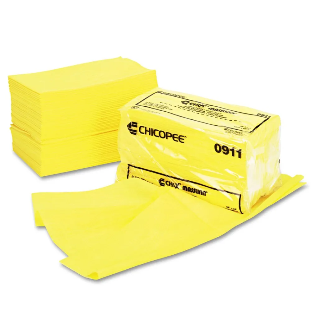 Clearance 24 in. x 24 in. Masslinn Dust Cloths - Yellow (50/Bag 2 Bags/Carton) Cleaning & Janitorial Supplies