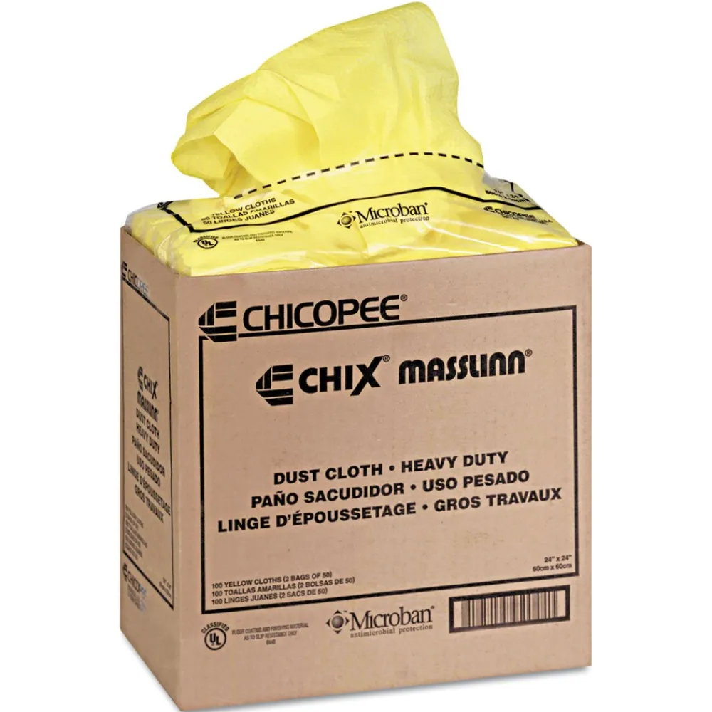 Hot 24 in. x 24 in. 1-Ply Masslinn Dust Cloths - Yellow (150/Carton) Cleaning & Janitorial Supplies