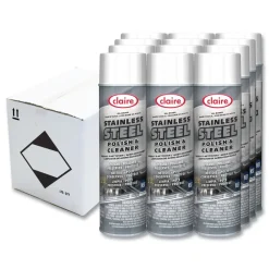 New CL841 15 oz. Aerosol Spray Stainless Steel Polish and Cleaner - Lemon Scent (12/Carton) Cleaning & Janitorial Supplies