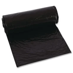 Online 56 Gallon 0.9 mil 43 in. x 47 in. Linear Low-Density Can Liners - Black (100/Carton) Trash & Waste Bins
