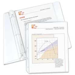 Outlet 3-Hole Punched Top Load 8.5 in. x 11 in. Insert Medium-Duty Polypropylene Sheet Protectors - Nonglare Clear Front (100/Box) Office Presentation Supplies