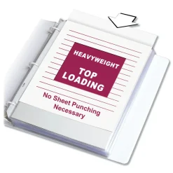 Discount 3-Hole Punched Top Load 8.5 in. x 11 in. Insert Heavy-Duty Polypropylene Sheet Protectors - Nonglare Clear Front (50/Box) Office Presentation Supplies