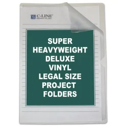 Outlet Legal Size Deluxe Vinyl Project Folders - Clear (50/Box) Filing & Folders