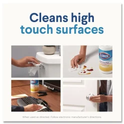 Clearance 7 in. x 7.75 in. 1-Ply Bleach Free Disinfecting Cleaning Wipes - Crisp Lemon White (6/Carton) Cleaning & Janitorial Supplies